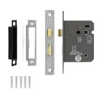 Decoranddecor Bathroom Mortice Lock - 3inch / 76mm - Polished Chrome - Fire Rated - UKCA & CE Approved