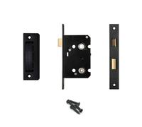 Decoranddecor - Bathroom Mortice Lock - 64mm - Matt Black