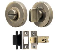 Decoranddecor Bathroom Turn And Release Thumbturn With Fire Rated Tubular Mortice Deadbolt 76mm - Antique Brass