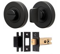 Decoranddecor Bathroom Turn And Release Thumbturn With Fire Rated Tubular Mortice Deadbolt 76mm - Matt Black