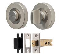 Decoranddecor Bathroom Turn And Release Thumbturn With Fire Rated Tubular Mortice Deadbolt 76mm - Satin Nickel