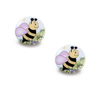 Decoranddecor - Bimba Kids Bee Ceramic Decorative Cupboard Drawer Knobs Porcelain - Pair