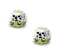 Decoranddecor - Bimba Kids Cow Ceramic Decorative Cupboard Drawer Knobs Porcelain - Pair