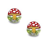 Decoranddecor - Bimba Kids Mushroom Ceramic Decorative Cupboard Drawer Knobs Porcelain - Pair