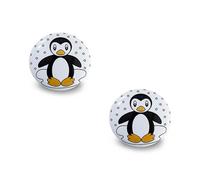 Decoranddecor - Bimba Kids Penguin Ceramic Decorative Cupboard Drawer Knobs Porcelain - Pair