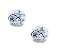 Decoranddecor - Bimba Kids Starfish Ceramic Decorative Cupboard Drawer Knobs Porcelain - Pair