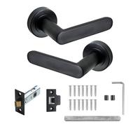 Decoranddecor - Black Door Handle Set - Internal Door Handle Set - Black Door Lever Handles Latch Kit - Echo Range