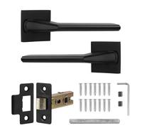 Decoranddecor - Black Door Handle Set - Internal Door Handle Set - Black Door Lever Handles Latch Kit - Pera Range