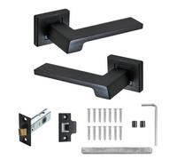 Decoranddecor - Black Door Handle Set - Internal Door Handle Set - Black Door Lever Handles Latch Kit - Spectra Range