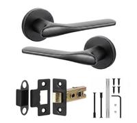 Decoranddecor - Black Door Handle Set - Internal Door Handle Set - Latch Kit 64mm - Verita Range