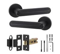 Decoranddecor - Black Door Handle Set - Internal Door Handle Set - Latch Kit 76mm - Marin Range