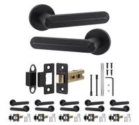 Decoranddecor - Black Door Handle Set - Internal Door Handle Set - Latch Kit 76mm - Marin Range - Pack Of 6