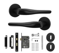 Decoranddecor Black Door Handle With Lock - Internal Door Handles For Wooden Doors - Interior Door Handles - Nanda Range