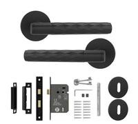 Decoranddecor Black Door Handle With Lock - Internal Door Handles For Wooden Doors - Interior Door Handles - Tore Range