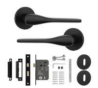 Decoranddecor Black Door Handle With Lock - Internal Door Handles For Wooden Doors - Interior Door Handles - Verita Range