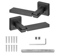 Decoranddecor Black Door Handles Internal - Aluminium Matt Black Door Handle Sets for Interior Doors | Internal Door Handles for Bedrooms & Bathroom | Nexus Range