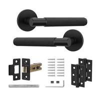 Decoranddecor Black Door Handles - Internal Door Handles For Doors - Interior Door Handles Latch And Door Hinge - Hera Range