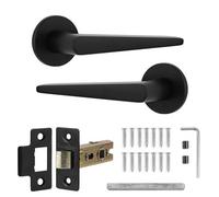 Decoranddecor Black Door Handles - Internal Door Handles For Doors - Interior Door Handles With Tubular Latch - Terra Range