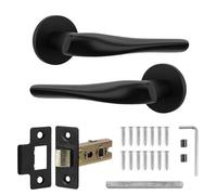 Decoranddecor Black Door Handles - Internal Door Handles For Doors - Interior Door Handles With Tubular Latch - Nanda Range