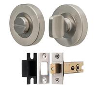 Decoranddecor Brushed Chrome Bathroom Door Lock, Internal Door Lock 76mm | Bathroom Lock, Toilet Door Lock, Thumb Turn Lock, Deadbolt Door Lock, Bathroom Locks for Doors, Toilet Lock