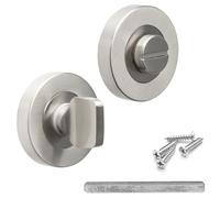 Decoranddecor Brushed Chrome Bathroom Door Lock, Toilet Door Lock 54mm | Bathroom Lock, Bathroom Locks for Doors, Toilet Lock, Thumb Turn Lock, Bathroom Door Locks, Turn and Release