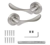 Decoranddecor Brushed Chrome Door Handle Levers Aluminium Alloy Handles Lever with Fixings and Accessories