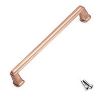 Decoranddecor Cabinet Handle Kitchen Cupboard Door Drawer Pull Handle with Screws Zinc Alloy Cabinet Bar Hardware (160mm Hole to Hole, Copper)