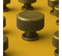 Decoranddecor Cabinet Knob - Antique Brass - Knurled Kitchen Cabinet Door Drawer Knobs Handle - Amelia Range