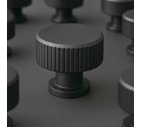 Decoranddecor Cabinet Knob - Matt Black - Knurled Kitchen Cabinet Door Drawer Knobs Handle - Sienna Range