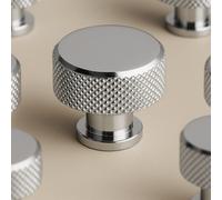 Decoranddecor Cabinet Knob - Polished Chrome - Knurled Kitchen Cabinet Door Drawer Knobs Handle - Amelia Range