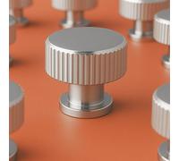 Decoranddecor Cabinet Knob - Polished Chrome - Knurled Kitchen Cabinet Door Drawer Knobs Handle - Sienna Range