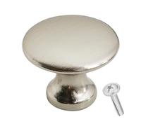 Decoranddecor Calico Kitchen Cabinet Knobs 32mm Diameter Minimal Round Design Brushed Chrome