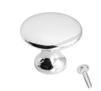 Decoranddecor Calico Kitchen Cabinet Knobs 32mm Diameter Minimal Round Design Polished Chrome