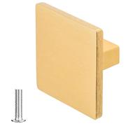 Decoranddecor Calla Square Cabinet Knob Door Pull Handle Kitchen Cupboard Furniture Drawer (1 Pack, Matt Gold)
