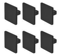 Decoranddecor Calla Square Cabinet Knob Door Pull Handle Kitchen Cupboard Furniture Drawer (6 Pack, Matt Black)