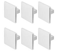 Decoranddecor Calla Square Cabinet Knob Door Pull Handle Kitchen Cupboard Furniture Drawer (6 Pack, Polished Chrome)
