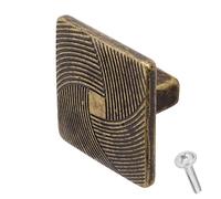 Decoranddecor Delta - 40mm Square Cabinet Knob - Zinc Alloy 1 Pack, Antique Brass