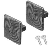 Decoranddecor Delta - 40mm Square Cabinet Knob - Zinc Alloy 2 Pack, Antique Silver