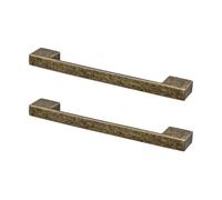 Decoranddecor - Dimora Antique Brass Modern Slimline D Shape Kitchen Cabinet Drawer Cupboard Pull Handles - 224mm - Pair