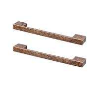 Decoranddecor - Dimora Antique Copper Modern Slimline D Shape Kitchen Cabinet Drawer Cupboard Pull Handles - 96/128mm - Pair