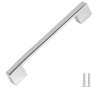 Decoranddecor Dimora D-Shape Cupboard Handles | Rectangular Kitchen Handles for Cupboards | Cabinet Pulls - 224mm, Polished Chrome