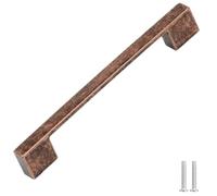 Decoranddecor Dimora D-Shape Cupboard Handles | Rectangular Kitchen Handles for Cupboards | Cabinet Pulls - 96mm Or 128mm, Antique Copper