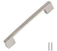 Decoranddecor Dimora D-Shape Cupboard Handles | Rectangular Kitchen Handles for Cupboards | Cabinet Pulls - 96mm Or 128mm, Satin Nickel