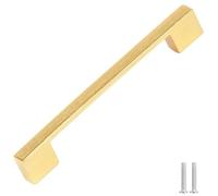 Decoranddecor Dimora D-Shape Cupboard Handles, Rectangular Kitchen Handles for Cupboards, Cabinet Pulls - 224mm, Matt Gold