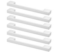 Decoranddecor Dimora D-Shape Cupboard Handles, Rectangular Kitchen Handles for Cupboards, Cabinet Pulls - 160mm, Polished Chrome, 6 Pack