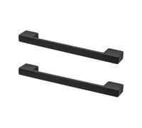 Decoranddecor - Dimora Matt Black Modern Slimline D Shape Kitchen Cabinet Drawer Cupboard Pull Handles - 192mm - Pair