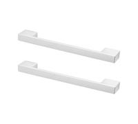 Decoranddecor - Dimora Polished Nickel Modern Slimline D Shape Kitchen Cabinet Drawer Cupboard Pull Handles - 160mm - Pair