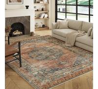 Decoranddecor Distressed Rugs For Bedroom, 160x230cm - Washable, Low Pile, Pet Friendly, Timeless Design Living Room Easy Clean Durable Carpet - Calmere