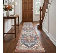 Decoranddecor Distressed Washable Hallway Runner Rug 60x240cm Non-Slip