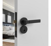 Decoranddecor - Door Handle Set - Black Internal Door Handle With Lock - Black Internal Door Lever Handles - Lumina Range